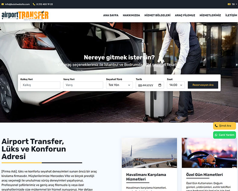Vip Transfer Rezervasyon Web Sitesi 263